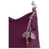 Coach Laurel 19 Brand Logo Flower Pendant Soft Pebble Leather Hand Shoulder Bag Small Women's Plum Color