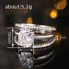 Cao Shi Luxury Four-Prong Oval Zirconia Wedding Ring Set - Three-Piece Design for Women