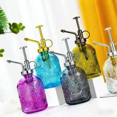 New Colorful Glass Flower Watering Sprayer Maple Leaf Shape High-End Hand-Press Type360mlGarden Sprinkler Spray Bottle