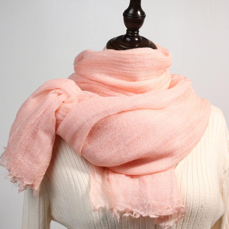 Thin Wool Scarf Women's 2025 Autumn and Winter New Solid Color Scarf Fashion Warm Decorative Shawl Scarf