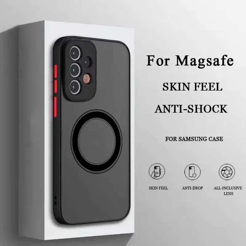 Luxury Magnetic Wireless Charge Case For Samsung A53 A54 A55 A52 A52S A35 A34 A33 A32 A14 A12 A13 A71 5G Shockproof Matte Cover