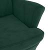 Vidaxl Armchair with Footrest, Dark Green, Upholstered In Velvet