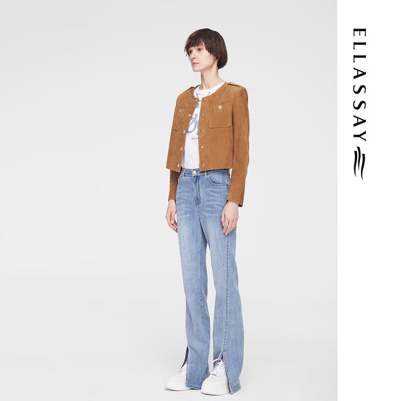 ELLASSAY Women's Relaxed Fit Flared Denim Jeans