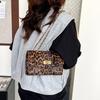 Trendy Niche Design Leopard Print Small Square Shoulder Crossbody Daily Bag