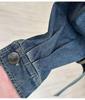 Women's Retro Distressed Patchwork Denim Jacket - Casual Loose Petite Stylish Short Design