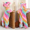 Winter Halloween Dinosaur Kigurumi Cosplay Clothes Hooded Animal Cow Monkey Unicorn Onesies Baby Thick Romper Newborn Jumpsuit