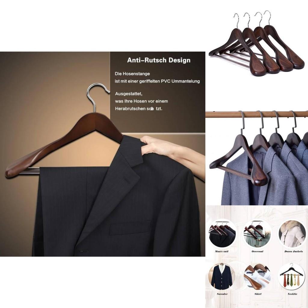 Thickened Wooden Hangers With Wide Shoulder For Garment Shops And Home Wardrobes