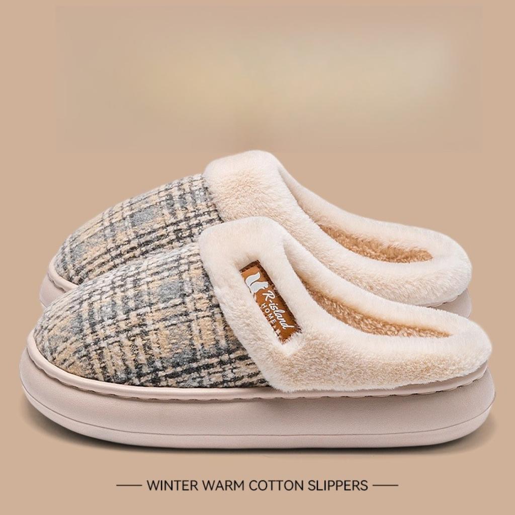 Cotton Slippers, Women's, Indoor, Thick Soled Shoes, Warm Slippers, Plush Shoes, Couple Cotton Slippers