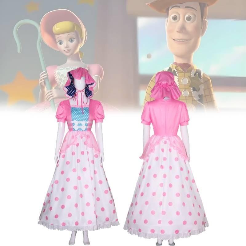 Bo Peep Pink Dress Premium Cosplay Costume For Halloween And Performances