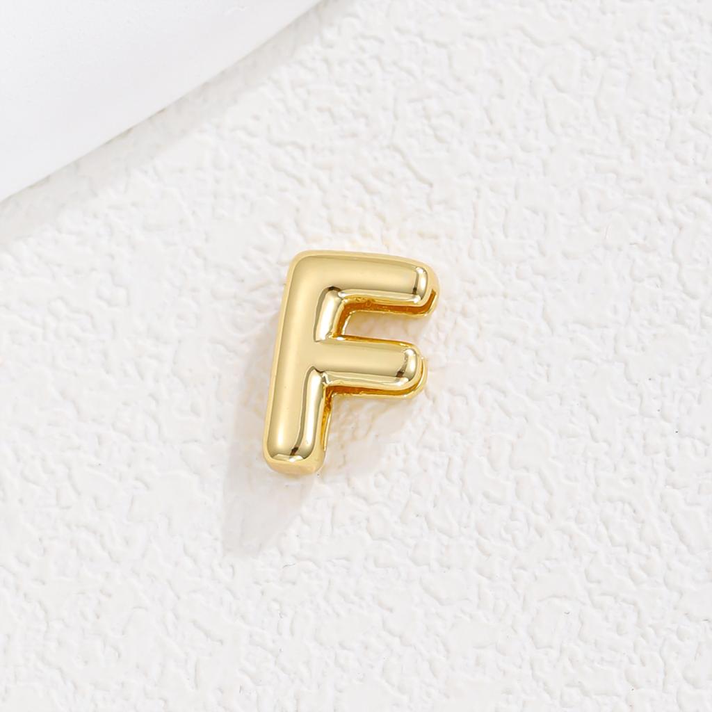 Delicate Chunky Balloon Bubble DIY Initial Letter Pendant Necklace for Women Men Stainless Steel Gold Plated Necklaces