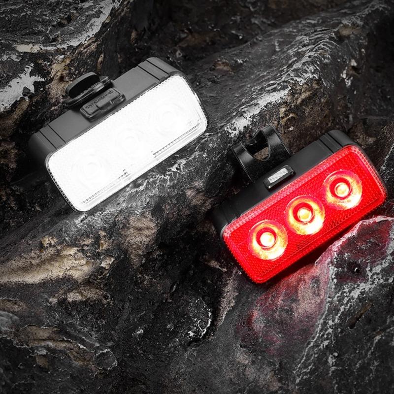 Night Riding Bike Light Set Lighting Systems With Quick Releases Clip And High Visibilities For City Or Trail Cycling