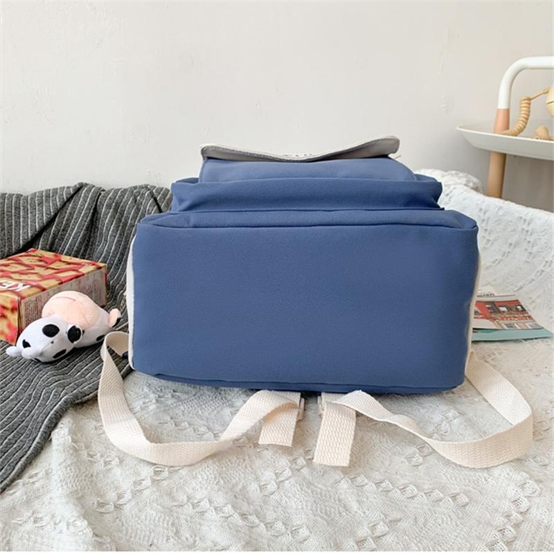 Fashion Contrast Color Women's Backpack Waterproof School Bags For Girls Large Capacity Students Bag Anti-theft School Backpack