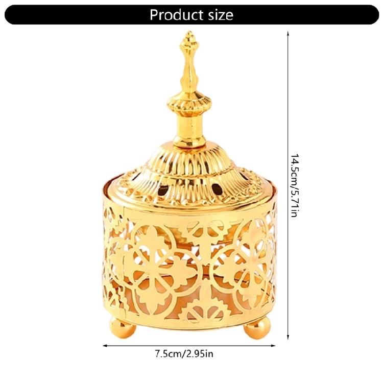 Decorative Arabic Incenses Burners Vintages Metal Bowl with Lid for Calming Atmospheres in Spa, Office, or Home