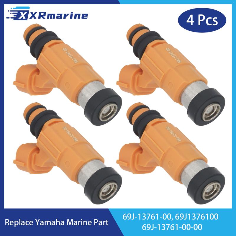 Fuel Injectors 4 Holes 69J-13761-00 for Yamaha 4 Stroke F FL 200 225 HP Outboard Engine Parts 69J1376100 69J-13761-00-00