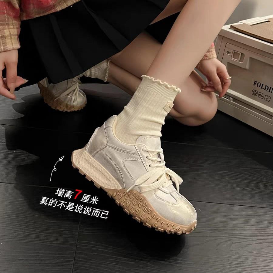 Blue Cabinet, Inner Height-increasing Moral Training Shoes for Women, Small People, Thick-soled and Versatile Forrest Gump Casual Sports Shoes, Autumn