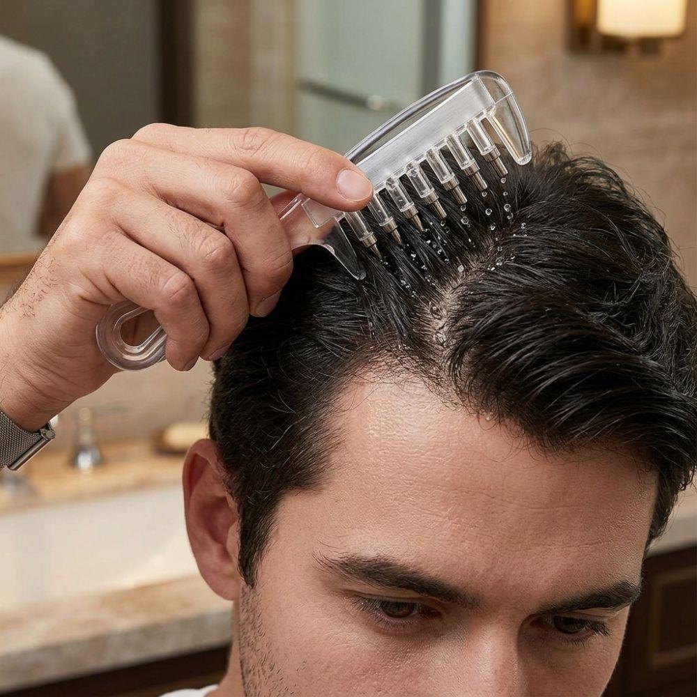 Transparent Scalp Liquid Guide Comb Anti-Frizz Scalp Massage Comb Hair Growth