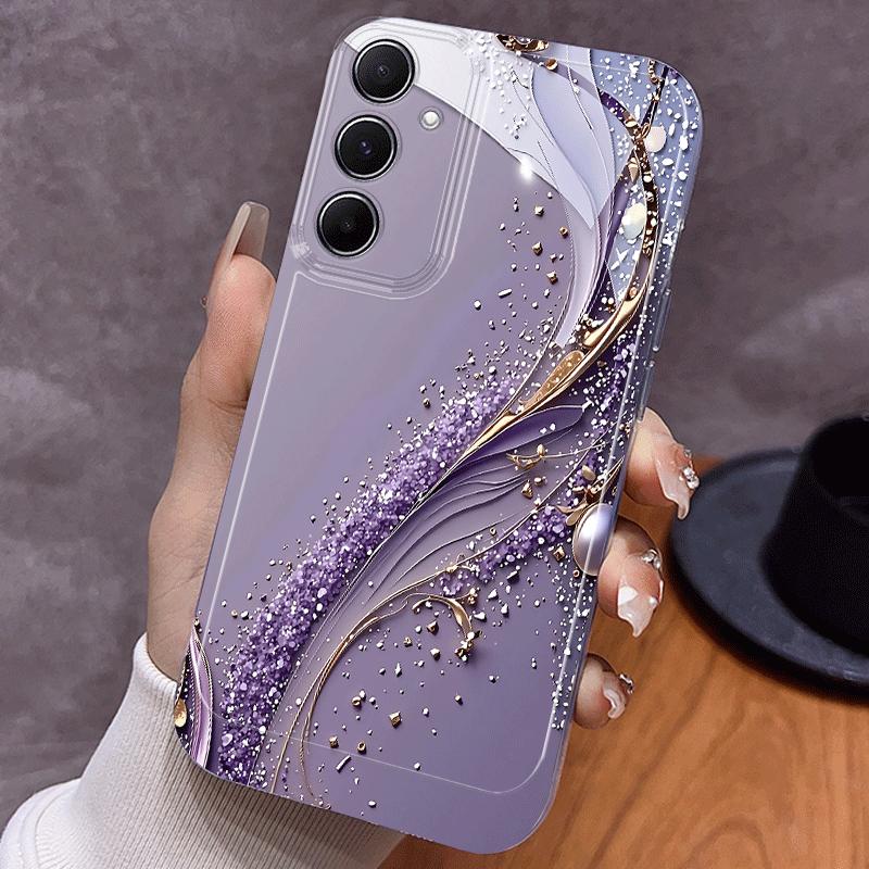 Purple Gradient and Golden-accented Pattern Phone Case  for Galaxy S26 S25 S24 S23 Ultra  S22 Ultra S20 Ultra 56 A72 A73 5G