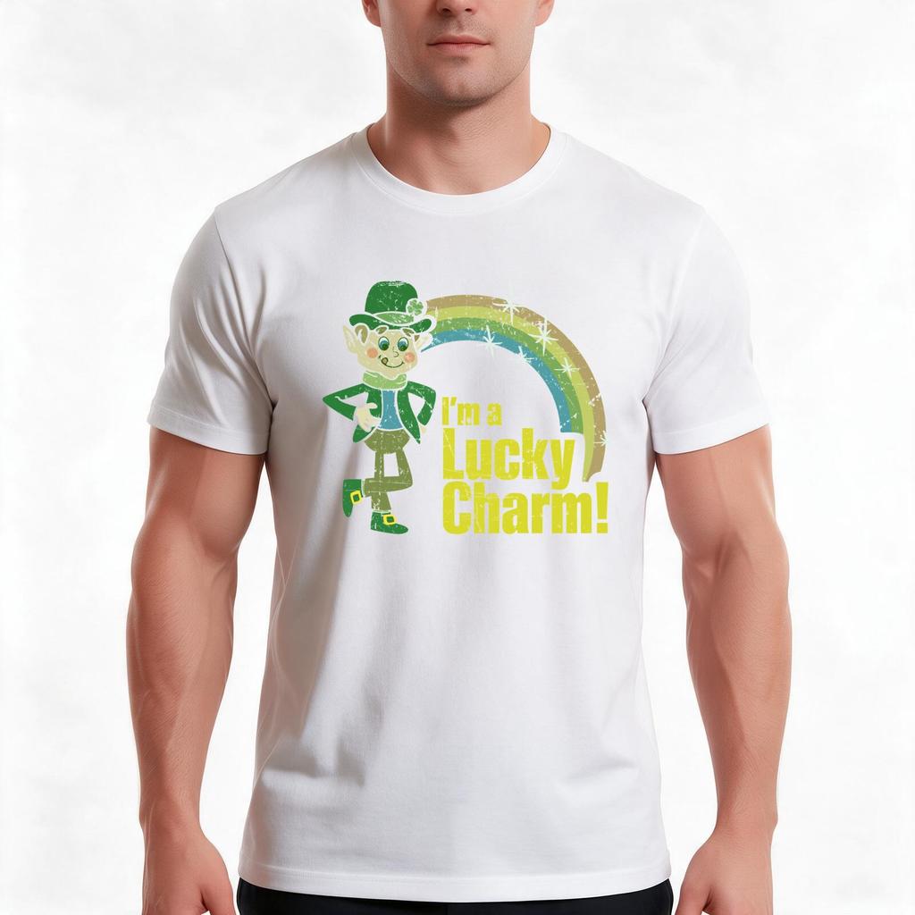 I Am A Lucky Charm Grunge Retro St Patricks Day Graphic Tee T Shirt Charms Of The Irish Tshirt