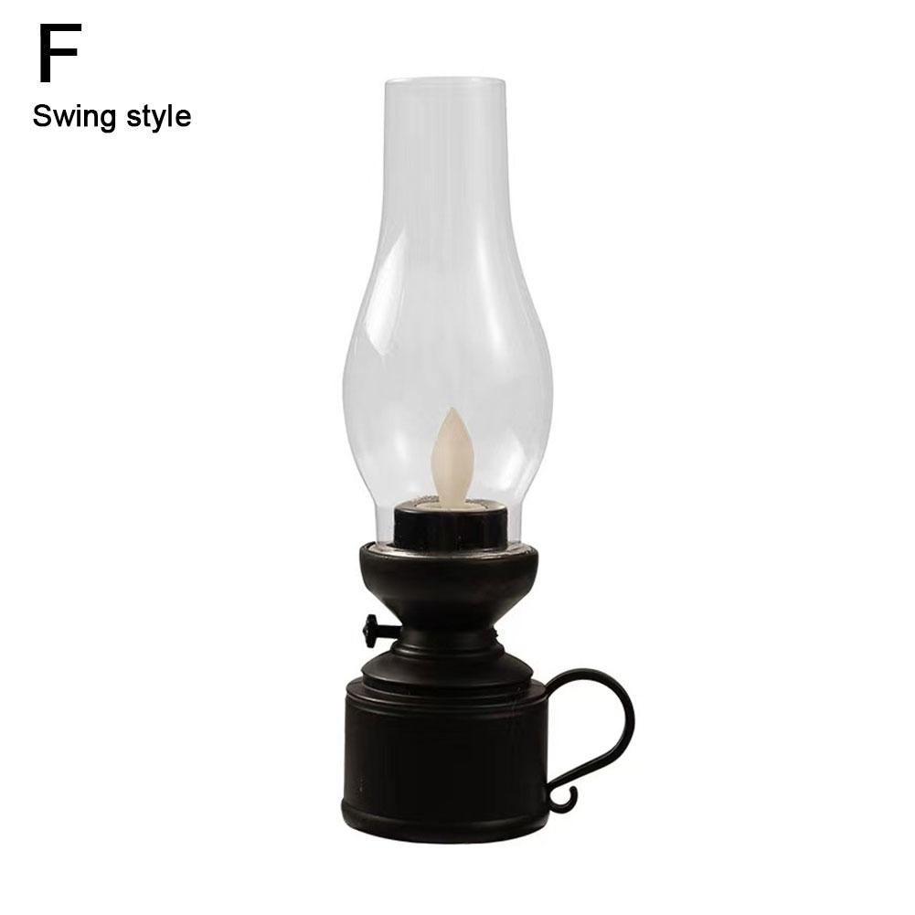 Dekorativer Retro-Kerzenhalter Kerzenständer Lampe mit Knopfzellen-Batterie Tischleuchte Öllampe