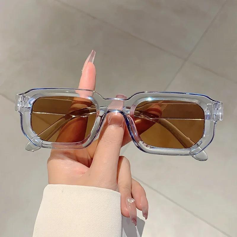 Vintage Rectangle Frame Sunglasses Fashion Men Retro Sun Glasses Luxury Brand Design Glasses Uv400 Eyewear Women Goggles