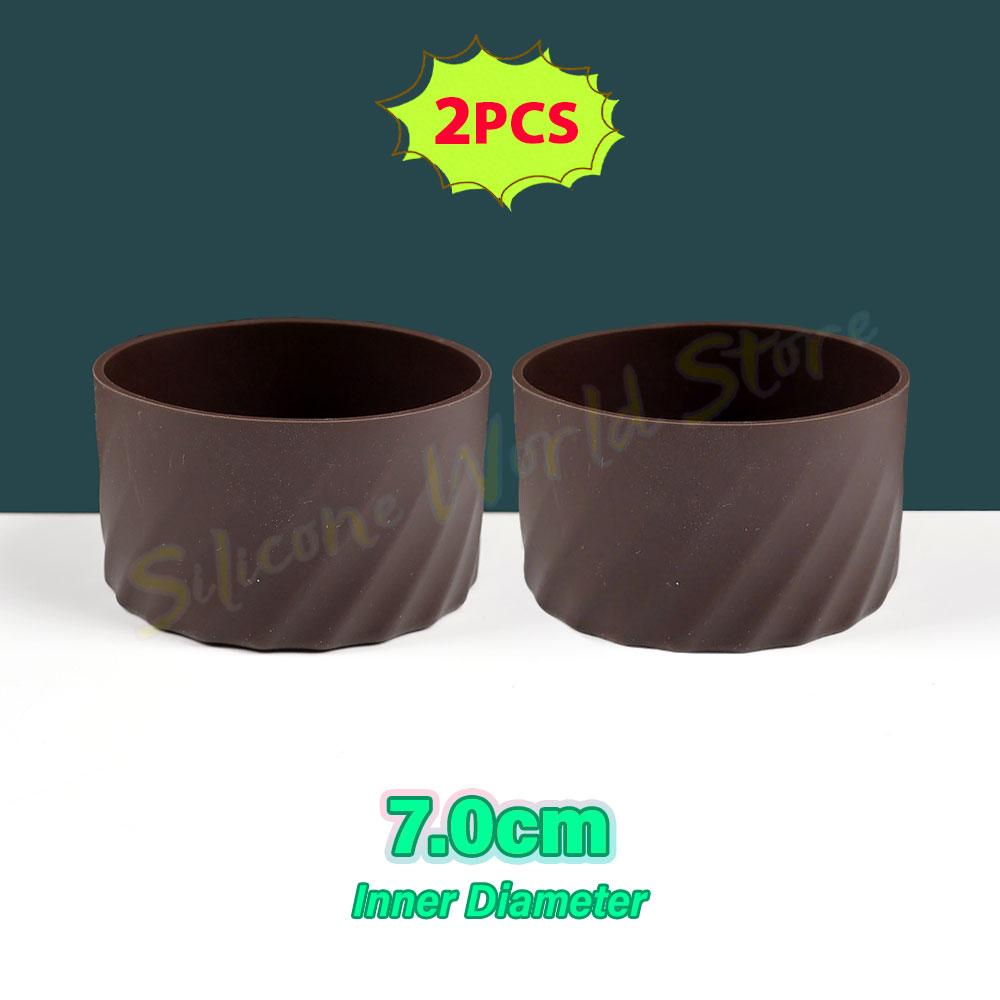SW 2PCS 7.0CM Water Cup Silicone Boots Thermos Protective Cover Silica Gel Bottom Sleeve Anti-Slip Scratch-resistant for Stanley