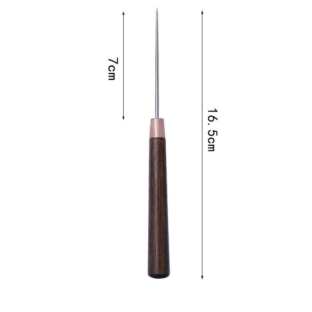 

Wooden Handle Alloy Tip Awl Leather Hole Punch Tool for Fabric/Shoe/Leather Crafting Marking Type A
