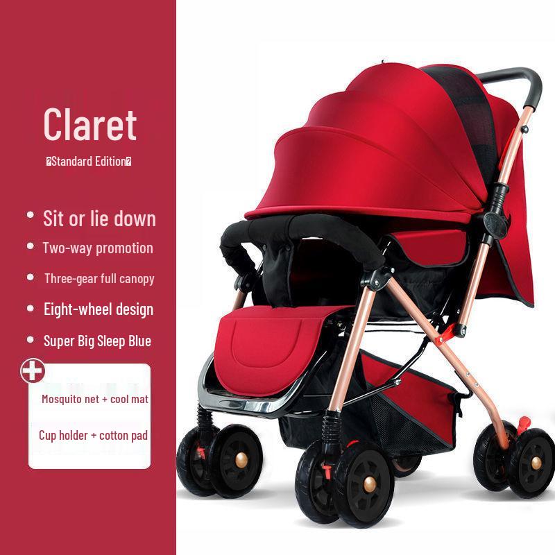 

Реверсивная Складная Детская Коляска с Амортизирующими Колесами и Большой Люлькой для Сна