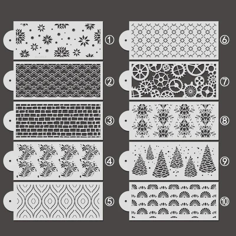 New Fondant Stencils Lace Flower Spike Pattern Style Cake Stamp Embossing Mold Wedding Cake Decoration Edge Template Baking Tool