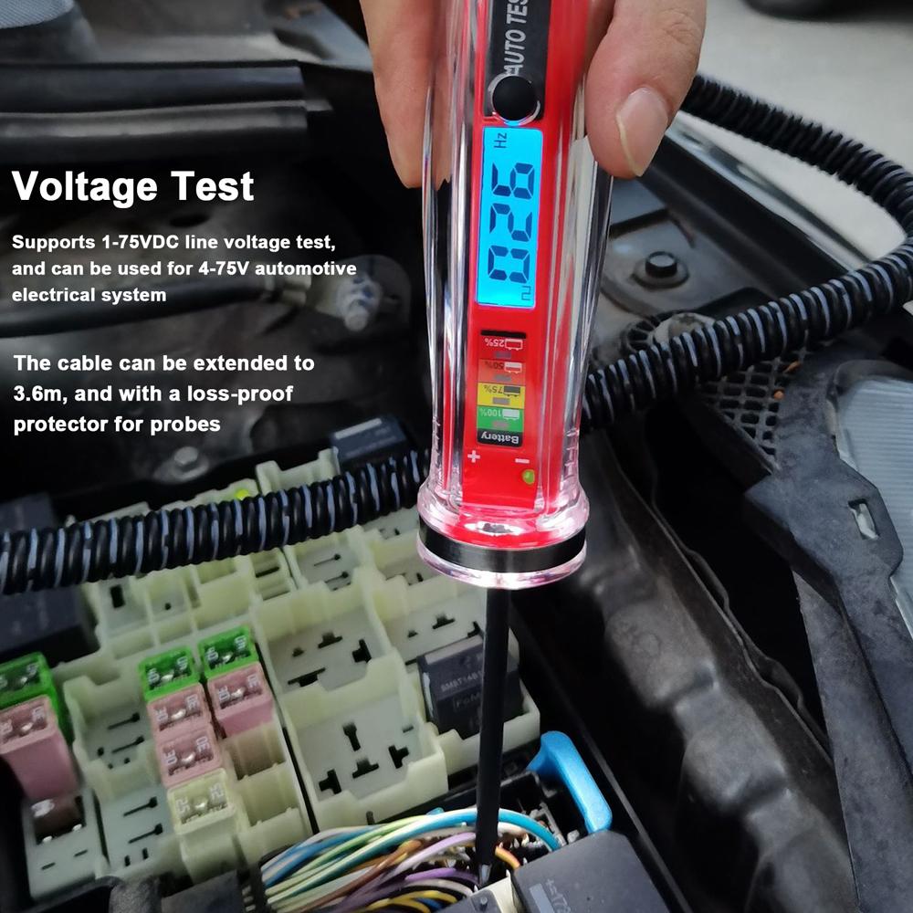 Electrical Test Pen Bipolar Automotive Wiring Tester Digital LCD Automobile Power Tester 1 75V Car Power Tester
