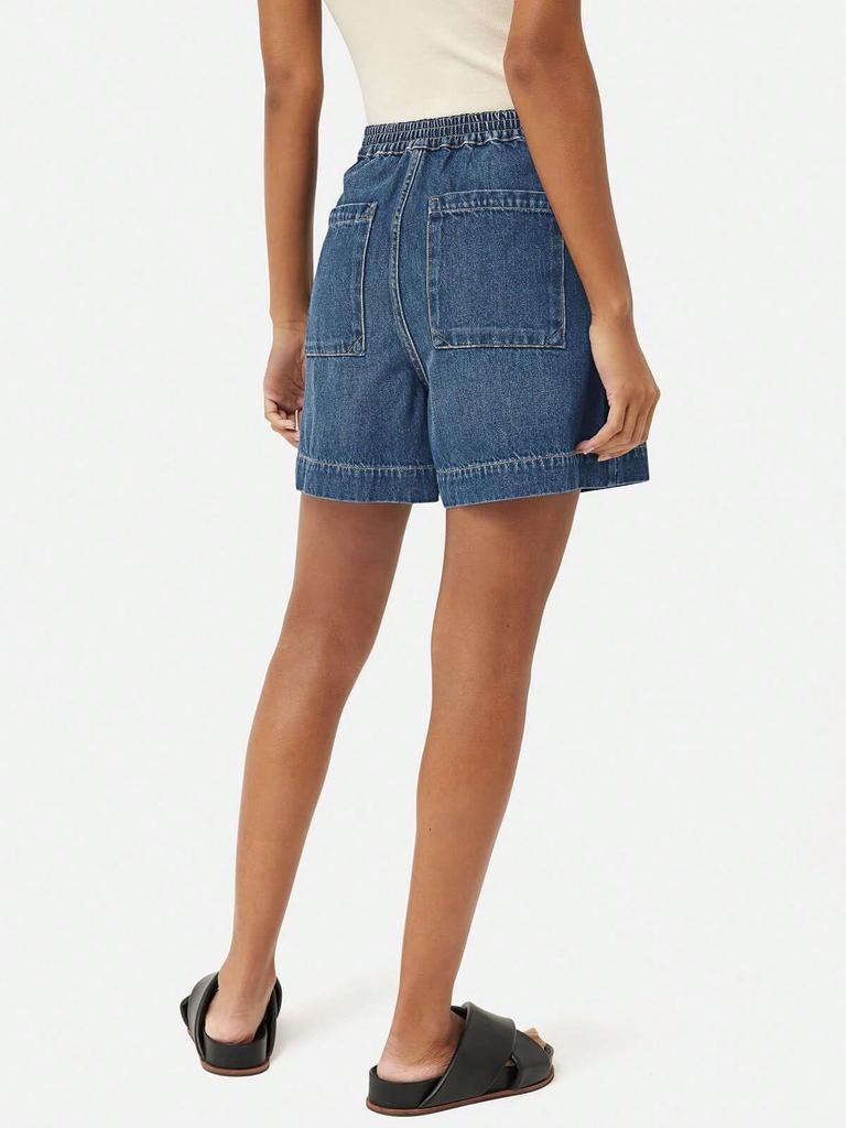 Women's High Waist Wide Leg Denim Shorts Casual Summer Jean Shorts with Pockets