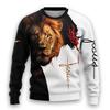 Felpe con Grafica Leone Cristiano Dio Gesù Maglione di Natale Brutto Per Donne Abbigliamento Casual Croce Manica Lunga Uomo Felpe
