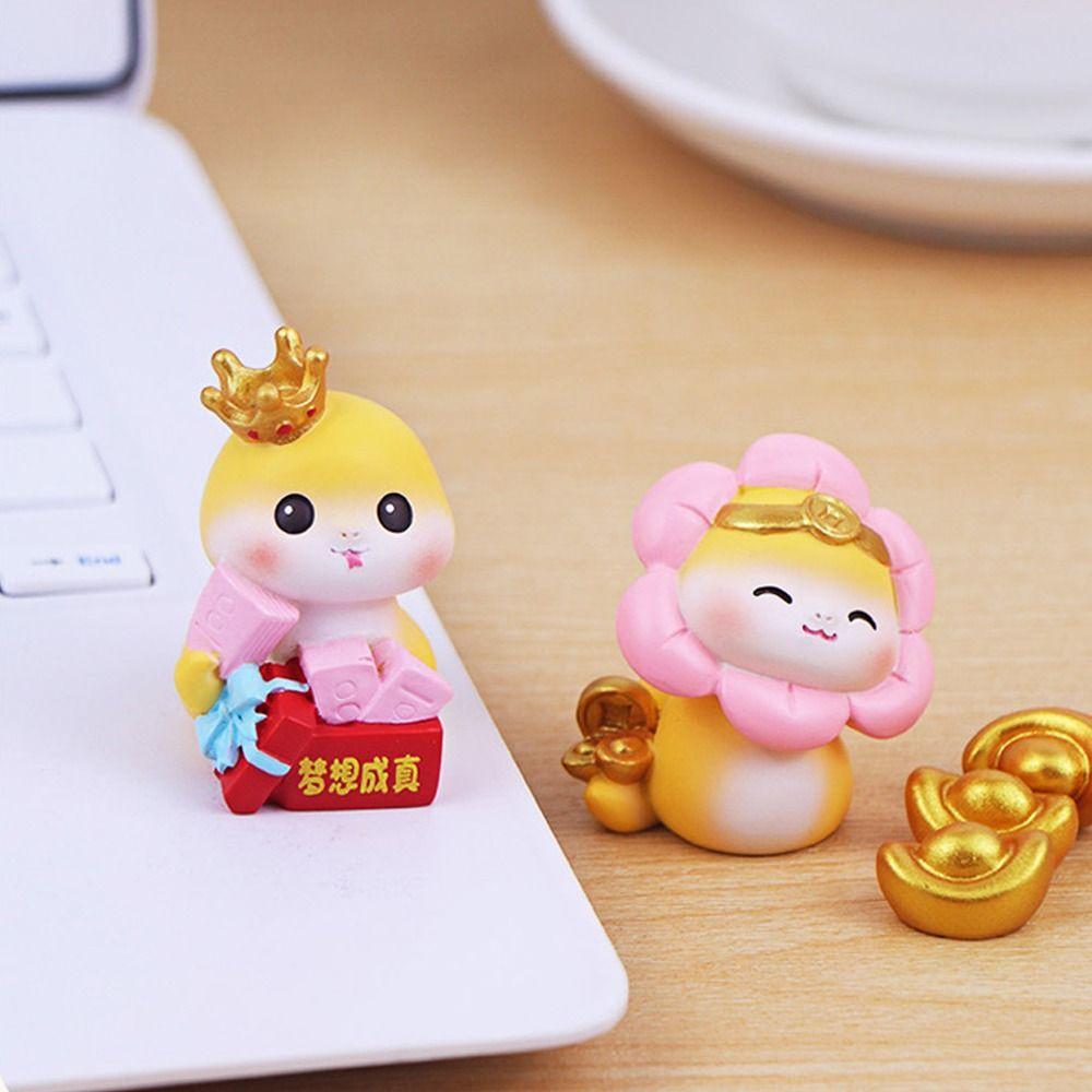 Traditional New Year Snake Figurine Cute Small Snake Figurine  Micro Landscape Decorations