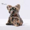 Französische Bulldoggen-Statue, bezauberndes Design, glatte Oberfläche, Rosenquarz-Kunstkristalle, Heilsteine, Hundestatue