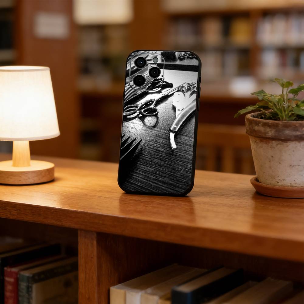 

Barber Shop Hair Stylist Salon Phone Case Silicone Soft For IPhone 17 16 15 14 13 12 11 X XR Plus Pro Max Plus iPhone12ProMax