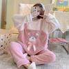 Women's Plus Size Coral Fleece Flannel Pajama Set – Cute, Loose, and Cozy