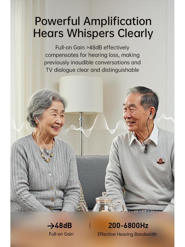 FT-10 Bluetooth Earphones: Hearing Aid & Sound Amplifier for Elderly, Clip-on Sport Design