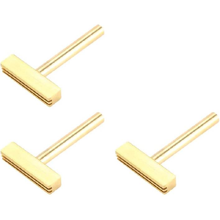 3Pcs T Soldering Iron Tips, 30W/40W/60W Brass Silicon Solder Iron T Tip with Hot Press Stripe for Repair Soft Wire Crystal Screen Strokes Broken