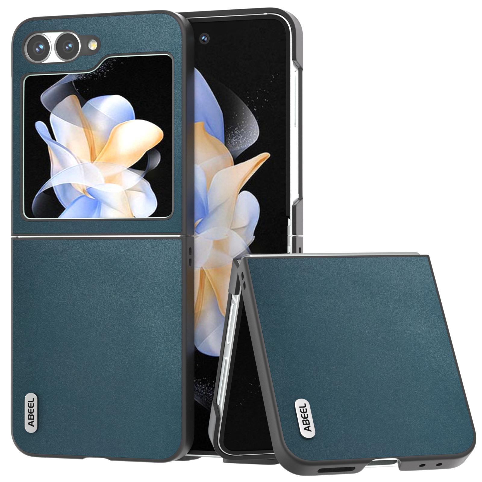 

ABEEL For Samsung Galaxy Z Flip7 FE 5G/Z Flip6 5G Case Genuine Cow Leather Coated PC Folding Phone Cover B