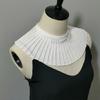 Pleated Ruffle Decorative Shawl Wrap Women Girl Solid Color Chiffon False Collar