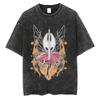 Hot Game Hollow Knight Graphic Print Tshirt Men Women Loose Casual Oversized Washed Vintage Cotton Tee Harajuku Streetwear Tops