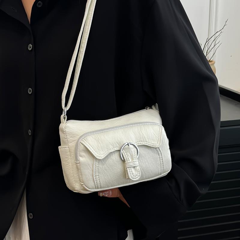 Women's Bag Soft Leather Middle-Aged Mother Bag Large Capacity Crossbody Bag Multi-Pocket Shoulder Bag