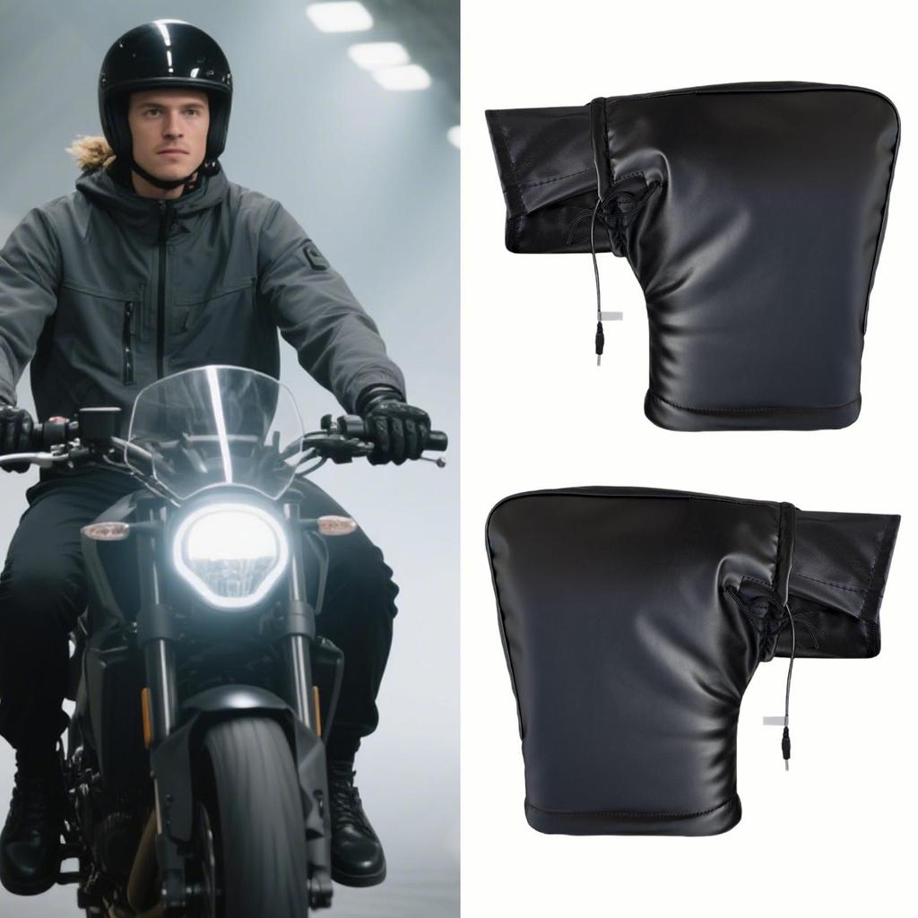 Heated Motorcycle Handlebar Muffs Windproof Hands Warmer Motorcycle Handlebar Warmers Mittens For Scooters ATVs Snowmobiles