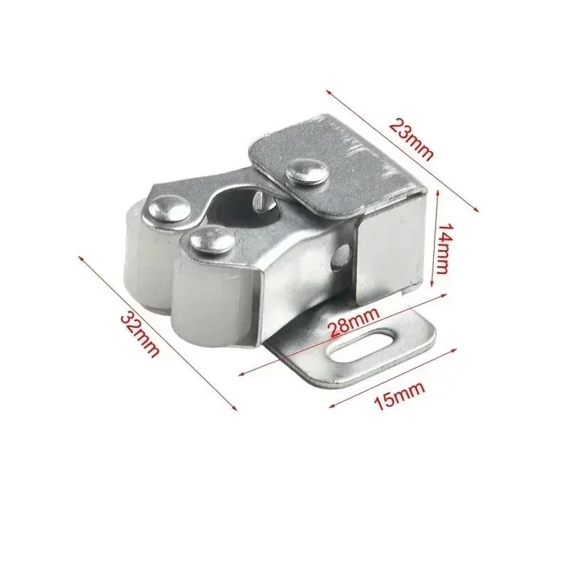 Magnetischer Doppelrad-Federriegel für Schrank- und Türen, Berührungsperle, niedriger Fußriegel für Heimaufbewahrungslösungen