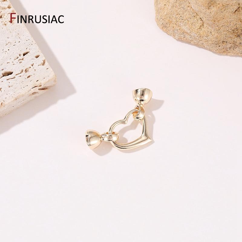 

14K Gold Plated Brass Metal Decorative Connector Fastener Pearls Clasps Supplies Handmade DIY Jewelry Making Accessories
