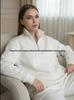 Autumn/Winter Oversize Lapel Half-Zip Slimming Hoodie - Comfy Outdoor Commuter Top