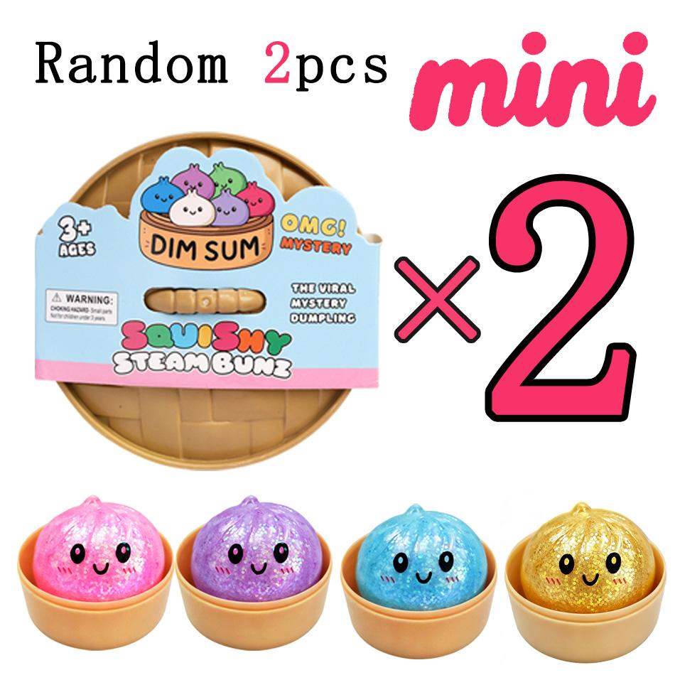 Schlussverkauf!  Box Mini Dumpling Stressball mit Dampfgarer Bunter Squishy Brötchen Sensorisches Spielzeug zur Angstlinderung Kneten