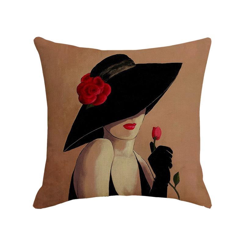 Character Linen Throw Pillow Cover Printed Car Sofa Bed Cushion Cushion Pillow Cover Home Furnishings