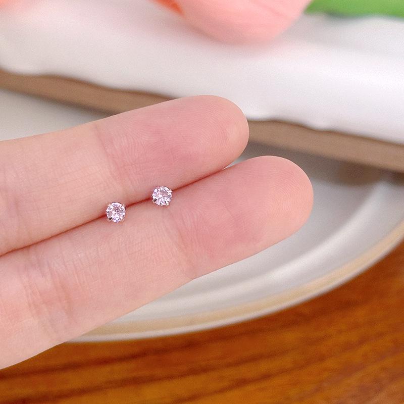 Elegant Mini Zircon Earrings: Fresh, Sweet, Lightweight Luxury Ear Bone Studs for Women.