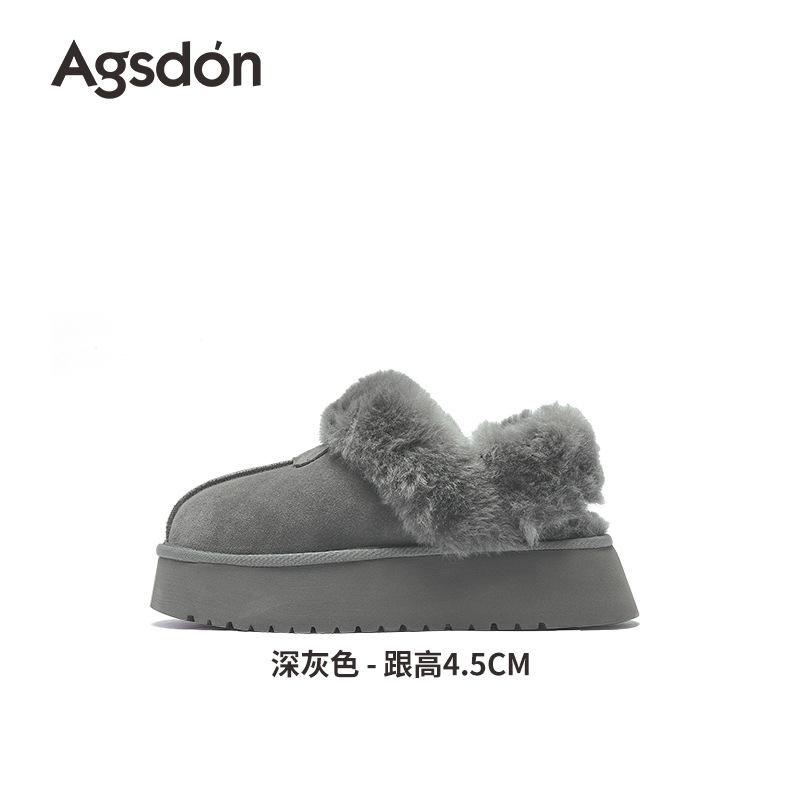 Augustine Low-top Snow Boots for Women 2025 New Winter Thick-soled Plush Thickened Home Two Wear Fluffy Slippers