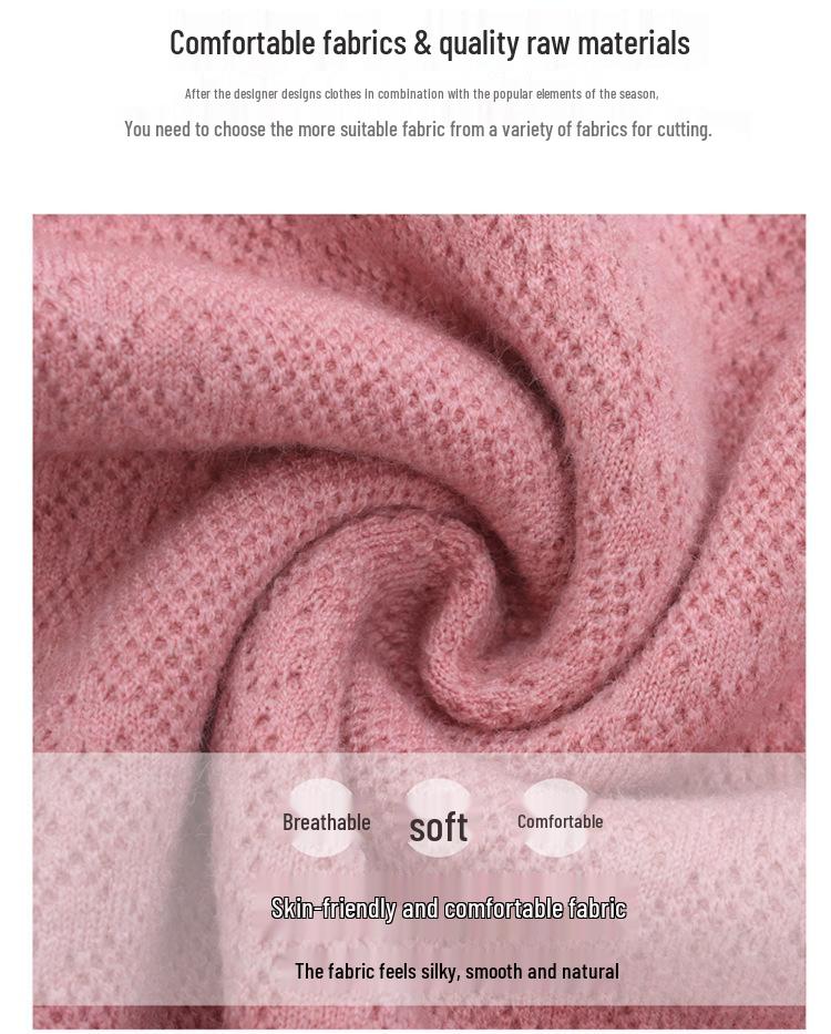 Autumn-Winter Women's Fashionable Turn-Down Collar Wool Sweater - Versatile & Stylish Knitted Design for Moms